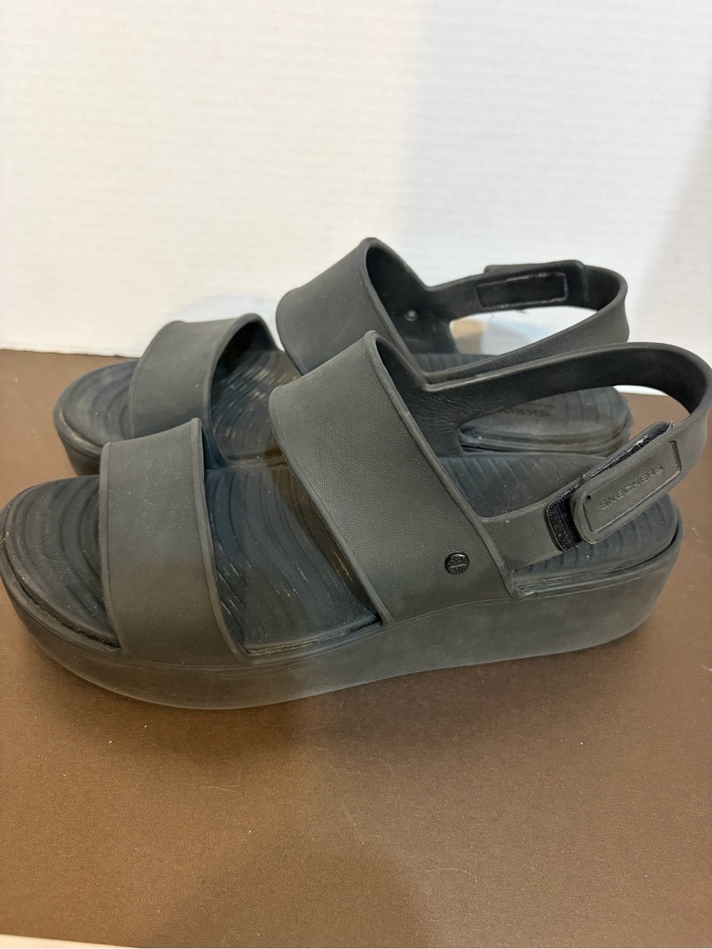 Skechers Black Platform Sandals Women